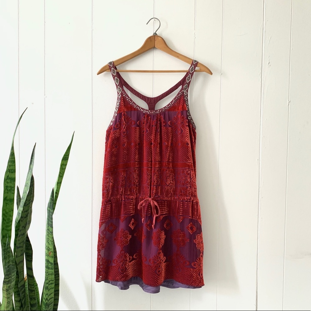 Free People Velvet sequin boho dress